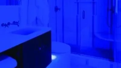 Bathroom with blue light