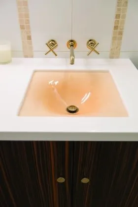 Bathroom sink faucet Kohler Purist in French gold